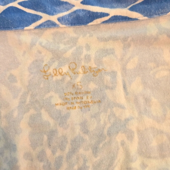 Lilly Pulitzer Sadie Polo Dress Blue Peri Turtley White Gold Buttons XS - Picture 5 of 10
